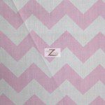 1″ Zig Zag Chevron Poly Cotton Fabric Pink