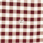 Gingham 1" Checkered Poly Cotton Fabric Burgundy