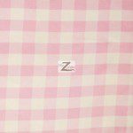 Gingham 1" Checkered Poly Cotton Fabric Pink