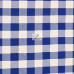 Gingham 1" Checkered Poly Cotton Fabric Royal Blue