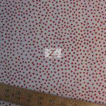 Red Stars On White American Cotton Fabric