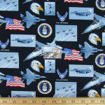 Support Our Troops U.S. Air Force American Cotton Fabric