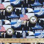Support Our Troops U.S. Navy American Cotton Fabric