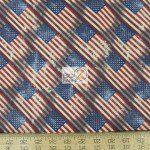 Vintage American Flags American Cotton Fabric