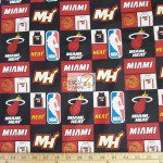 Licensed NBA Cotton Fabric Miami Heat