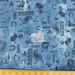 Western Print Cotton Fabric Puzzle Words