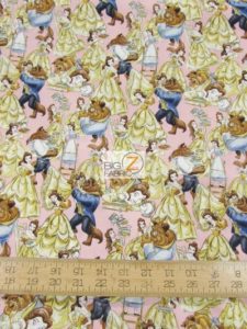 Springs Creative Cotton Fabric Belle and the Beast Badge